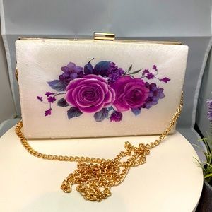 Handmade epoxy resin rectangular box purse